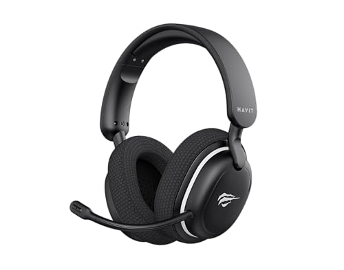 Havit Headset Gamer Fuxi H7SE, Sem Fio 2.4GHz e Bluetooth, Drivers 40mm, Microfone Destacável, 43h de Bateria, Preto, Compatível com PC, PS4, PS5, Switch