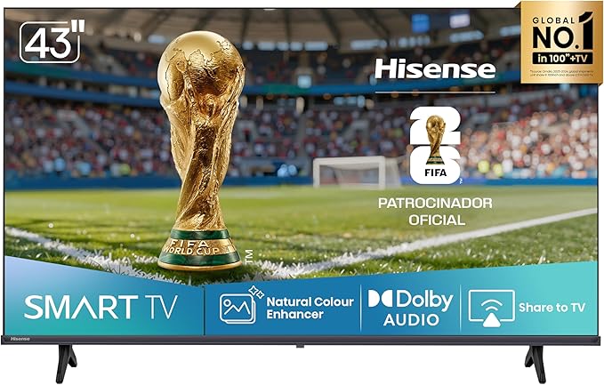Hisense Smart TV FHD 43″ Polegadas 43A4NV com HDR10, DTS Virtual X, Compatibilidade Alexa e Google Home