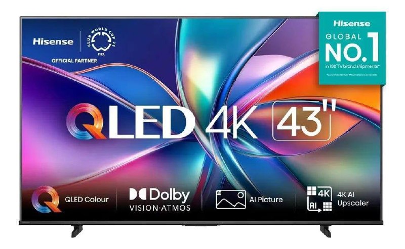 Hisense Smart TV UHD 4K QLED 43 Polegadas 43Q6QV com HDR10+, Dolby Atmos, Sports Mode, Game Mode Plus e Compatível com Alexa na Meli por R$ 1.466,00