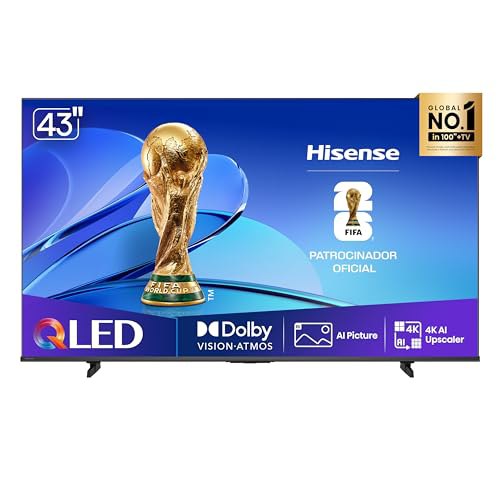 Hisense Smart TV UHD 4K QLED 43″ Polegadas 43Q6Q com HDR10+, Dolby Atmos, Sports Mode, Game Mode Plus e Compatível com Alexa