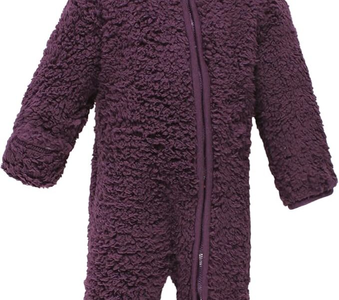 Hudson Baby Macacão unissex de lã para dormir e brincar, roxo, 12 a 18 meses