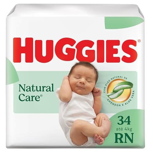 Huggies Fralda Descartável Premium Natural Care RN – 34 Un