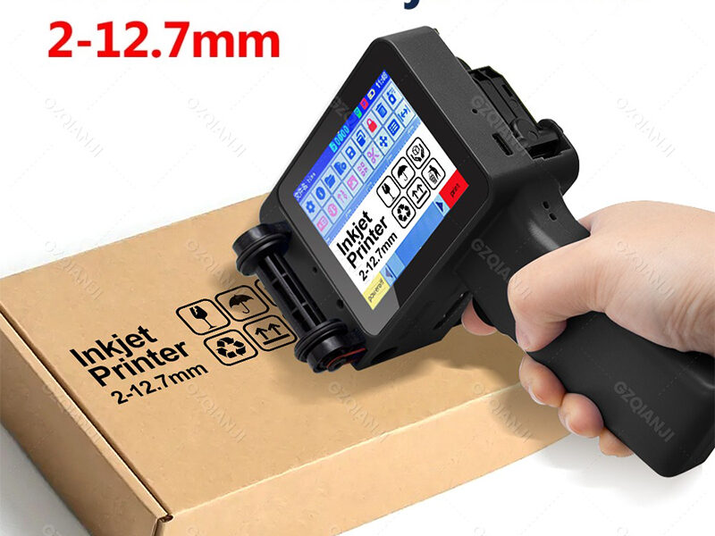 Impressora Portátil de Mão 12.7mm Inkjet para Texto QR Código de Barras Lote Logotipo Data