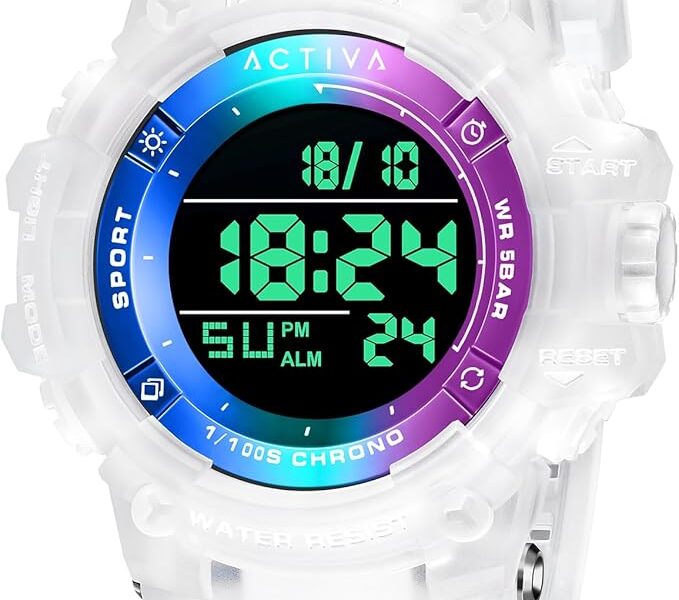 Invicta Relógio digital Digital Essentials, branco, azul e rosa