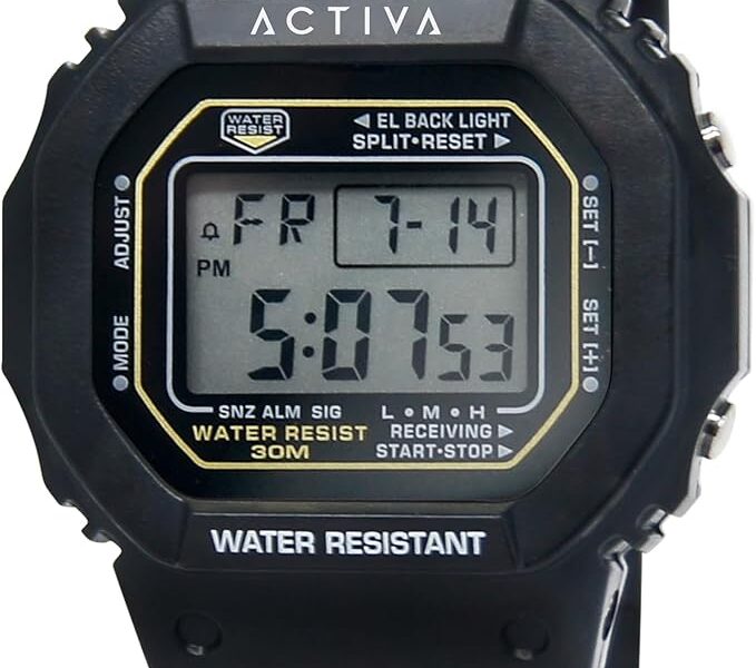 Invicta Relógio preto resistente a choques, Preto