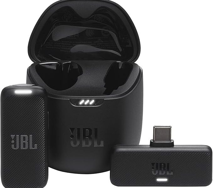 JBL, Microfone Sem Fio, Quantum Stream Wireless, Lapela, USB-C – Preto