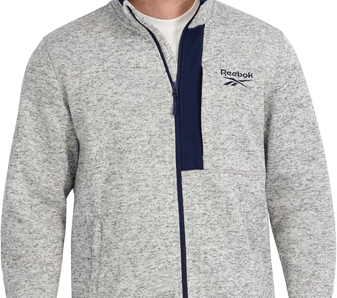 Jaqueta Mock Neck Zip-up Sweater Fleece Shell Jacket Reebokmasculino