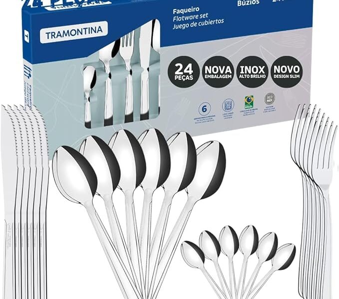 Jogo de Talheres Faqueiro Inox 24 Peças Búzios Tramontina