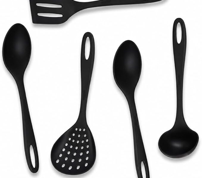 Jogo de Utensilios 5 Peças de Nylon Utily Preto