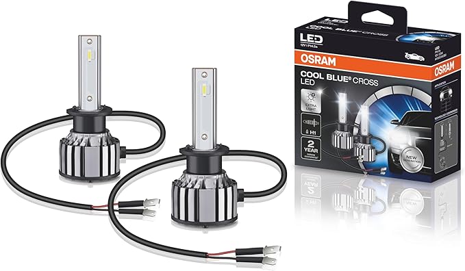 KIT LED COOL BLUE CROSS H1 OSRAM – 64150CW CBC – Potência 23W – Tensão 12V – 2 anos de Garantia – 6000K Branca Azulada