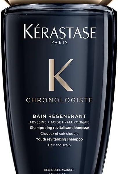 Kérastase Shampoo Chronologiste Bain Régénérant, Todos os tipos de cabelos, Regeneração, Ácido Hialurônico, Abyssine, Vitamina E, 250 ml
