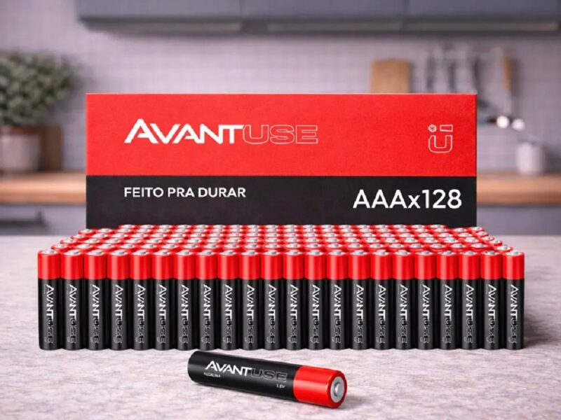 Kit 128 Pilhas Alcalina Palito Aaa 1.5v 3a Avant Use