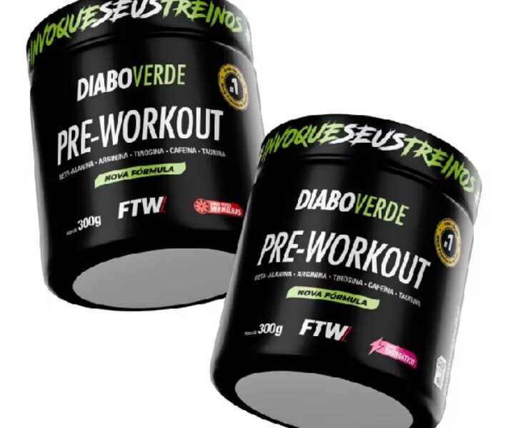 Kit 2x Pré-Treino 300G – Diabo Verde – FTW