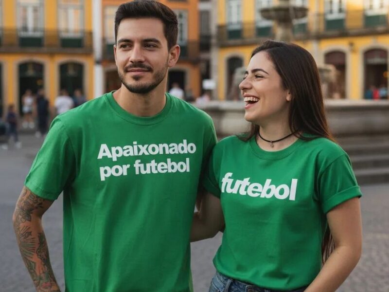 Kit Camisetas Casal Apaixonado Por Futebol Camisa Unissex