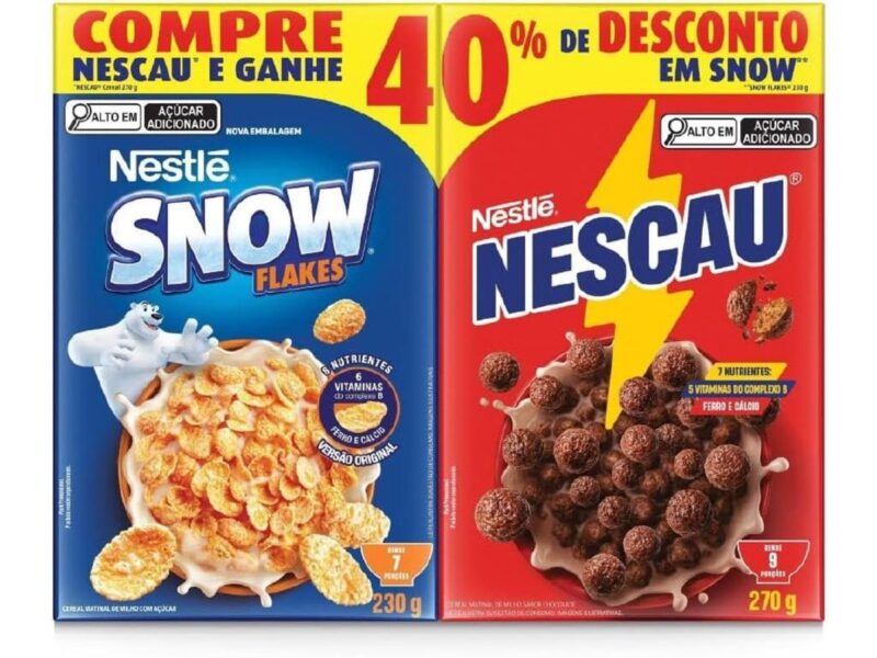 Kit Cereal Matinal Chocolate Nescau 210g + Snow Flakes 230g Mais Economia