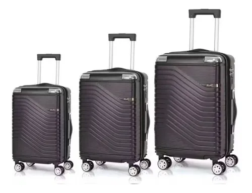 Kit Conjunto 3 Malas De Viagem Pmg Aj Shops Resistente Premium Pequena 10kg E Media 23kg E Grande 32kg Cor Preto Pmg 308