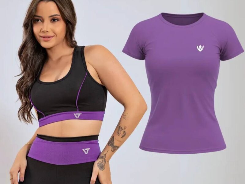 Kit Conjunto Fitness Feminino + Camiseta Roupa Academia na Meli por R$ 48,00
