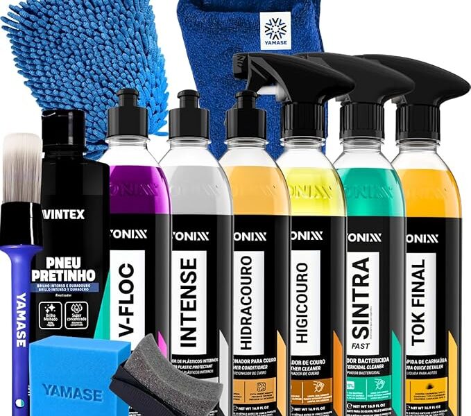 Kit Lavagem Automotiva Completa V-floc Intense Hidracouro Higicouro Sintra Tok Final Vonixx Acessórios Yamase