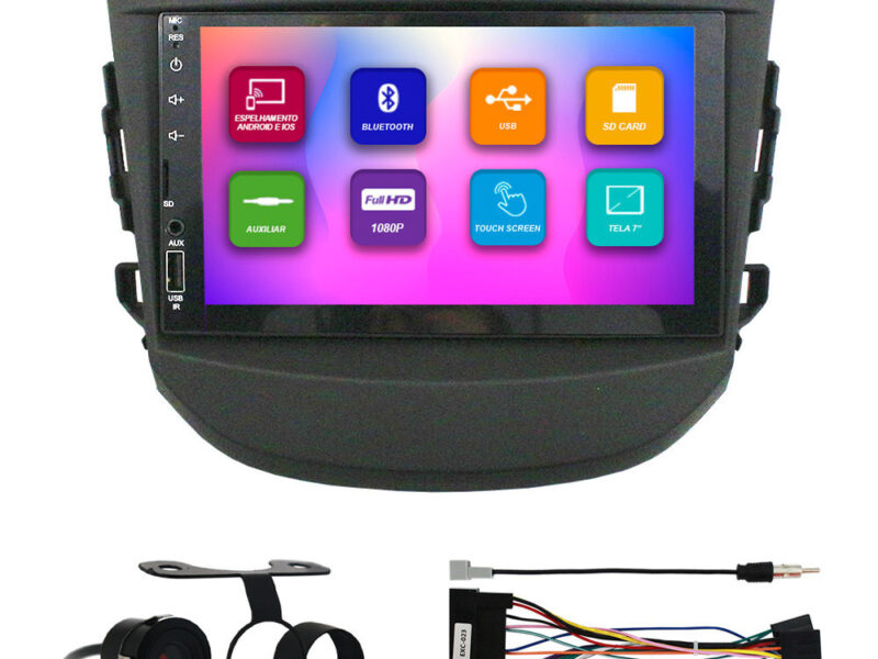 Kit Multimídia 7 Pol HB20 2012 13 14 15 16 2017 2018 2019 2020 Espelhamento Android Ios 2 Din Preto Camera Ré