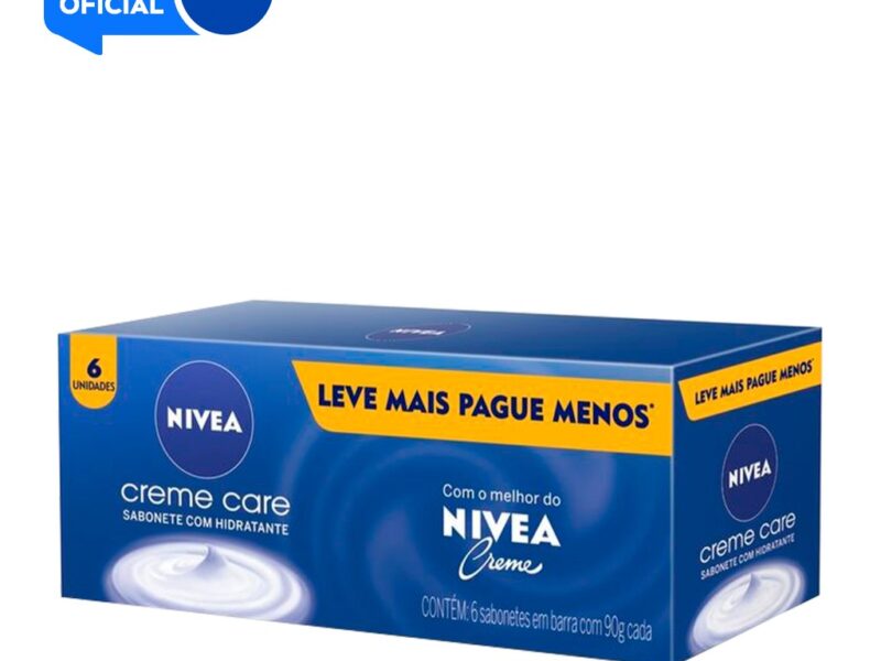 Kit NIVEA Sabonete em Barra Creme Care 90g (6 unidades) na S por R$ 17,52