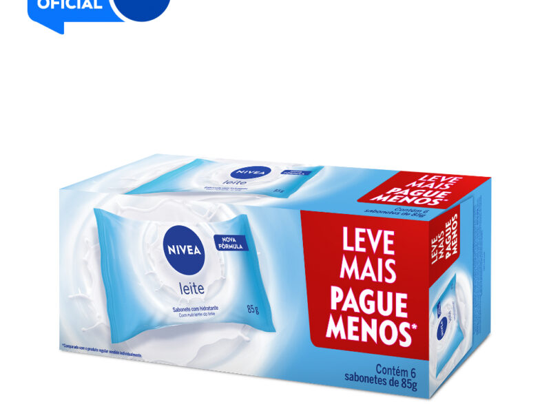 Kit NIVEA Sabonete em Barra Hidratante Leite 85g (6 unidades)