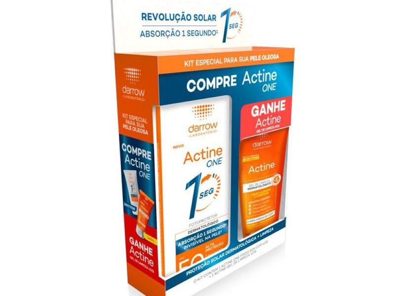 Kit Protetor Solar Fps 50 Darrow Actine One 40g Grátis Gel De Limpeza Dermatológico 40g