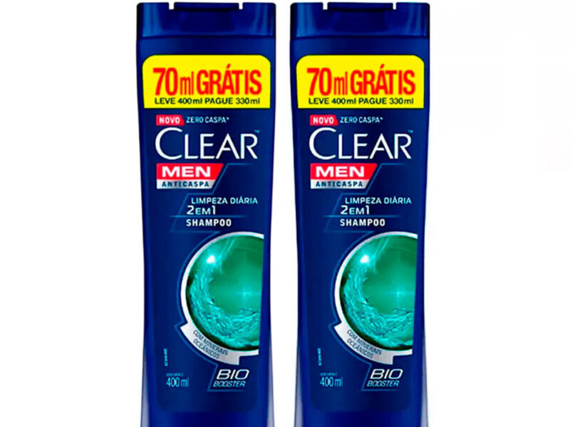 Kit Shampoo Clear Anti-Caspa Limpeza Diária 2 Em 1 Leve 400ml Pague 330ml – 2 Unidades