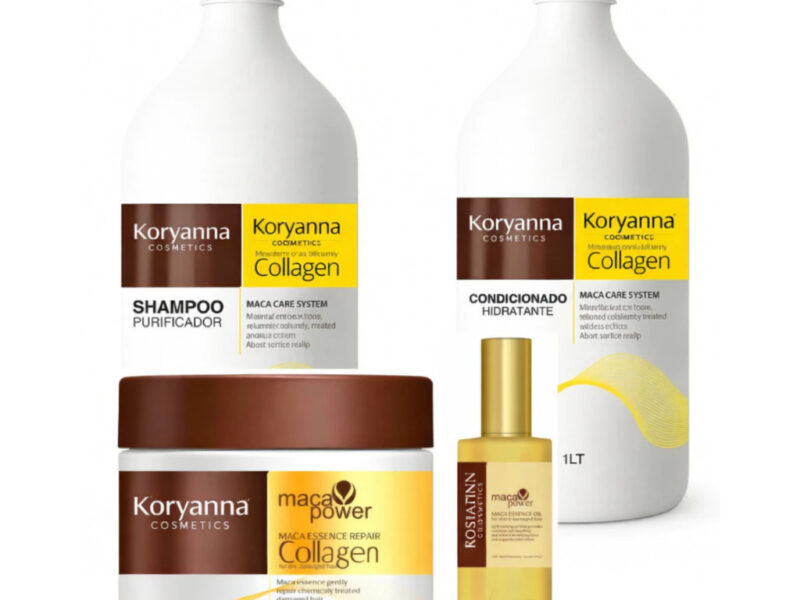 Kit Collagen Completo Máscara 500g Shampoo 1L Condicionador 1L Óleo Maca 50ml Tratamento Profissional