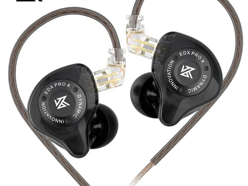Kz edx pro x iem fones de ouvido unidade dinâmica alta fidelidade graves profundos som earbud esporte música com cancelamento ruído fone com cabo destacável – AliExpress 44
