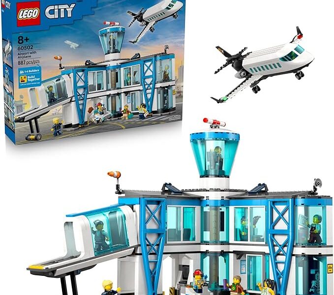 LEGO City Aeroporto com Avião – Conjunto de Modelo de Aeroporto – 60502
