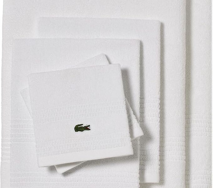 Lacoste Conjunto de toalhas Grand Slam de 6 peças, branco