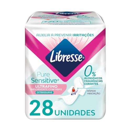 Libresse, Absorvente Pure Sensitive Ultrafino dia com Abas 28 unidades