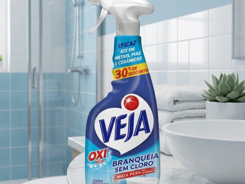 Limpador Spray Anti Bac Veja Banheiro Oxi 500ml Oferta, Veja, Transparente