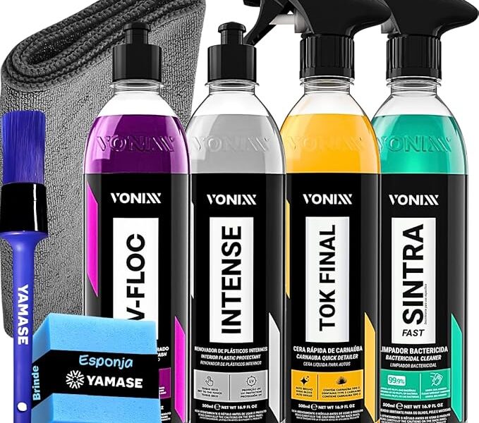 Limpeza Automotiva Completa Shampoo V-floc Revitalizador Intense Cera Tok Final Limpador Sintra Fast Pano Vonixx