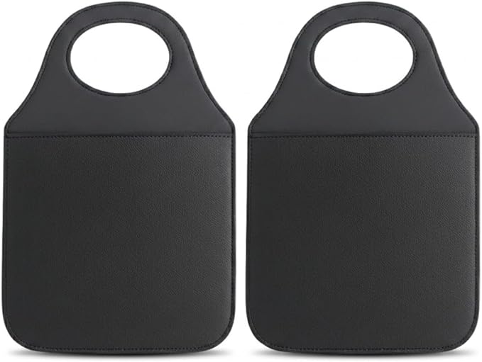 Lixeira Automotiva Couro Ecológico Para Carro Porta Lixo Câmbio Universal Reforçada Organizador Veicular Resistente Fácil Limpeza Premium (1, Preto)