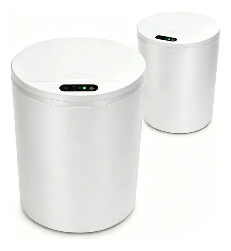Lixeira Inteligente 16l Sensor Automático Tampa Touch Casa Branco