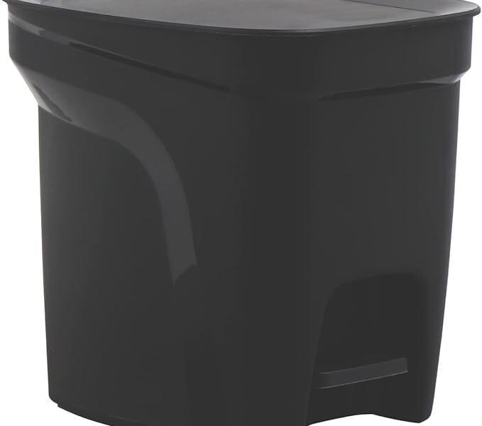 Lixeira Tramontina Compact Pedal em Polipropileno Preto com Haste em Aço Galvanizado 7 L