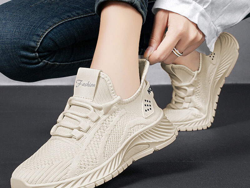 Lovito x Glenda Tenis Esportivo Sporty Simples Respirável com Malha Tendência para Pickleball para Mulheres LFA50101