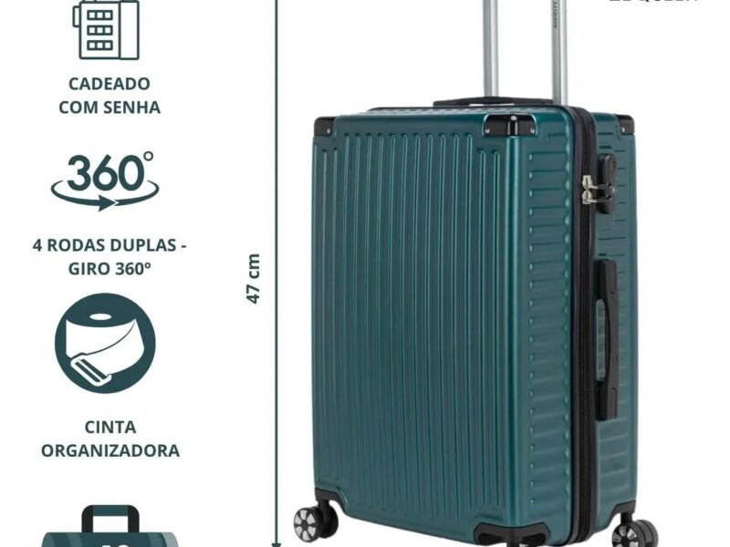 Mala De Viagem Lequeen Rígida 10kg Reforçada Feminina