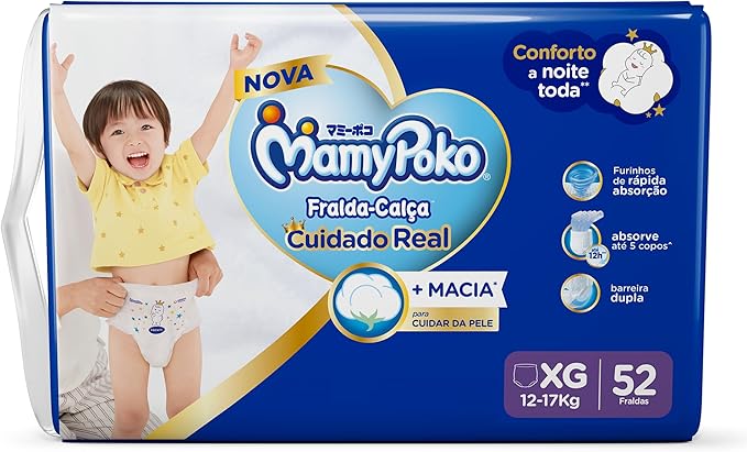 MamyPoko Fralda-Calça Premium Seca Xg 52 Unidades