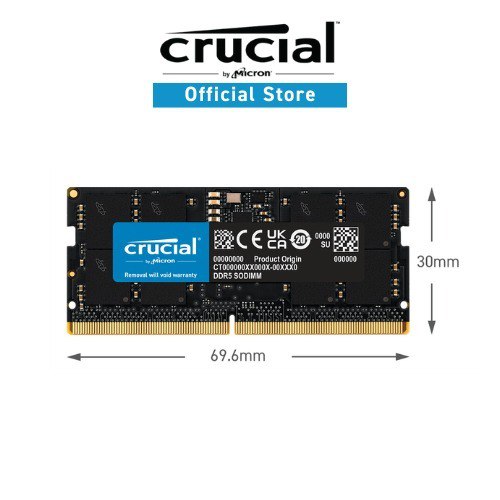 Memoria RAM Para Notebook DDR5 16GB 4800MHZ Cl40 Sodimm Crucial CT16G48C40S5 NOTEBOOK
