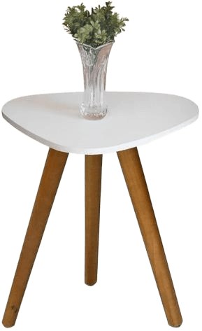 Mesa Lateral Sala Pé Palito Decorativa Tampo Orgânico Para Interiores Decoração (Branco)