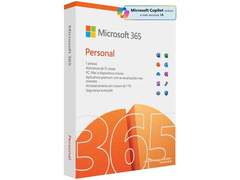 Microsoft 365 Personal Office 365 apps 1TB – 1 Usuário Assinatura Anual – Pacote Office –