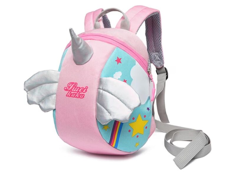 Mini Mochila Guia Coleira de Segurança Infantil Lorben Menino Menina Unicórnio GT6236 (ROSA)