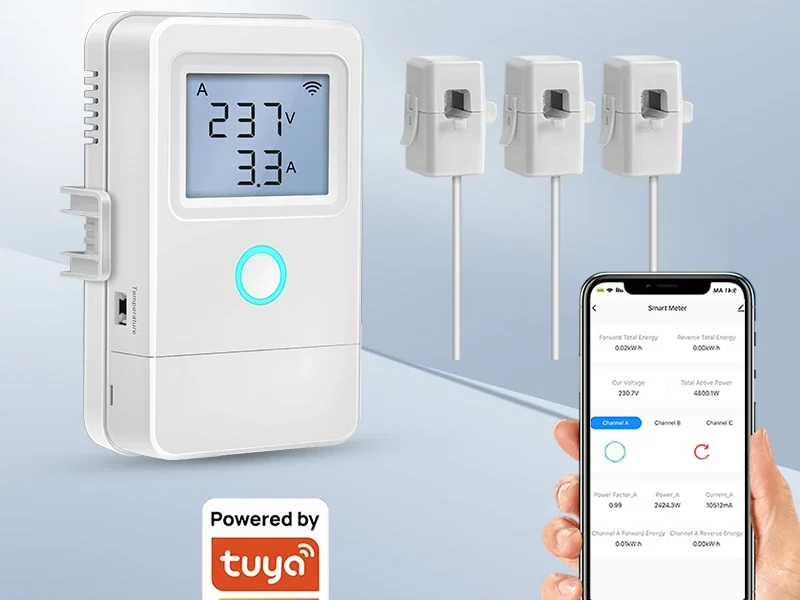Monitor de energia WiFi inteligente Tuya com display LCD, alarme de superaquecimento e 3 CT para sistemas de energia solar. – AliExpress 44