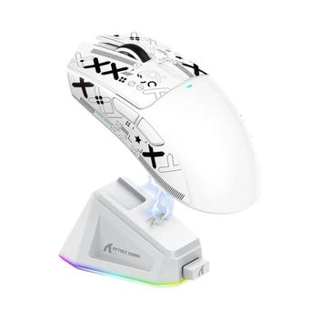 Mouse Gamer Sem Fio Attack Shark X11 PixArt PAW3311 Com Três Modos BT 2.4G E Base De Carregamento – AULA – Mouse –