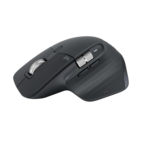 Mouse sem fio Logitech Mx Master 3s Bluetooth Edition – Conexão por Bluetooth, Com rolagem ultra-rápida, Design Ergonômico, Rastreamento em Vidro, 8K DPI, Clique Silencioso – Grafite