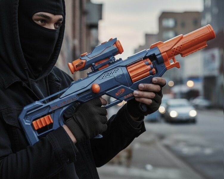 Nerf, Lançador de Dardos, Elite 2.0, Eagle Point RD-8 – Mira Removível, Tubo Frontal, Inclui 16 Dardos – A partir de 8 Anos na Amzn por R$ 186,18