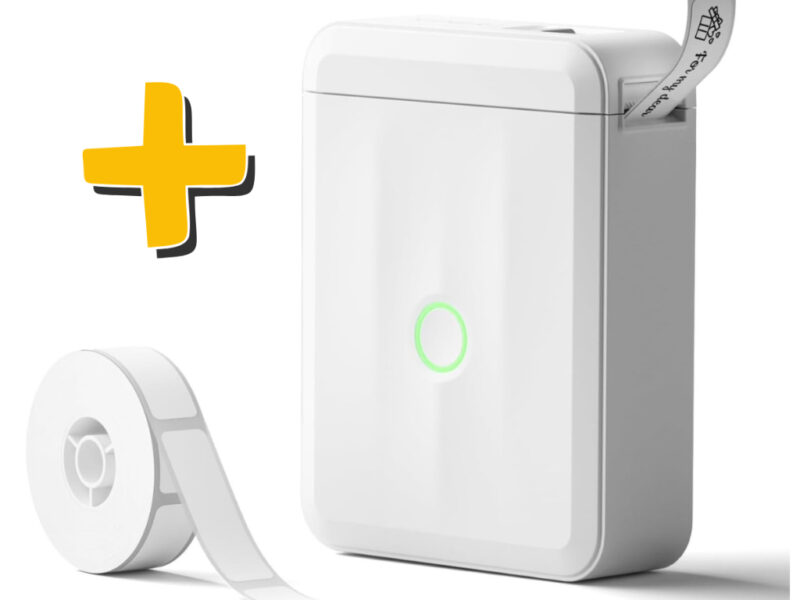 Niimbot D110 Impressora De Etiqueta Térmica Portátil Sem Fio Bluetooth + 1 Rolo Etiqueta