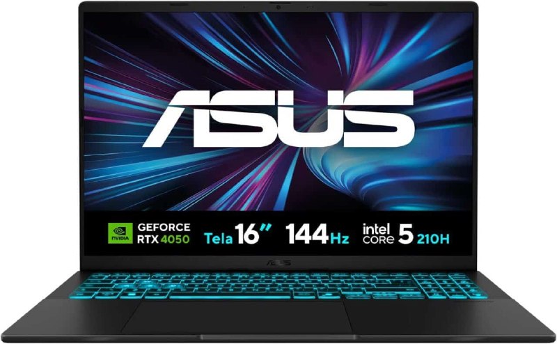 Notebook ASUS V16 V3607VU NVIDIA RTX 4050 Intel Core 5 210H 8Gb Ram 512Gb SSD Linux KeepOs Tela 16″ LED Nível IPS 144Hz Preto – RP296